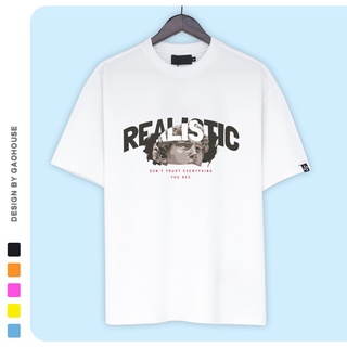 Áo thun nữ Basic REALISTIC Unisex form rộng (V197)