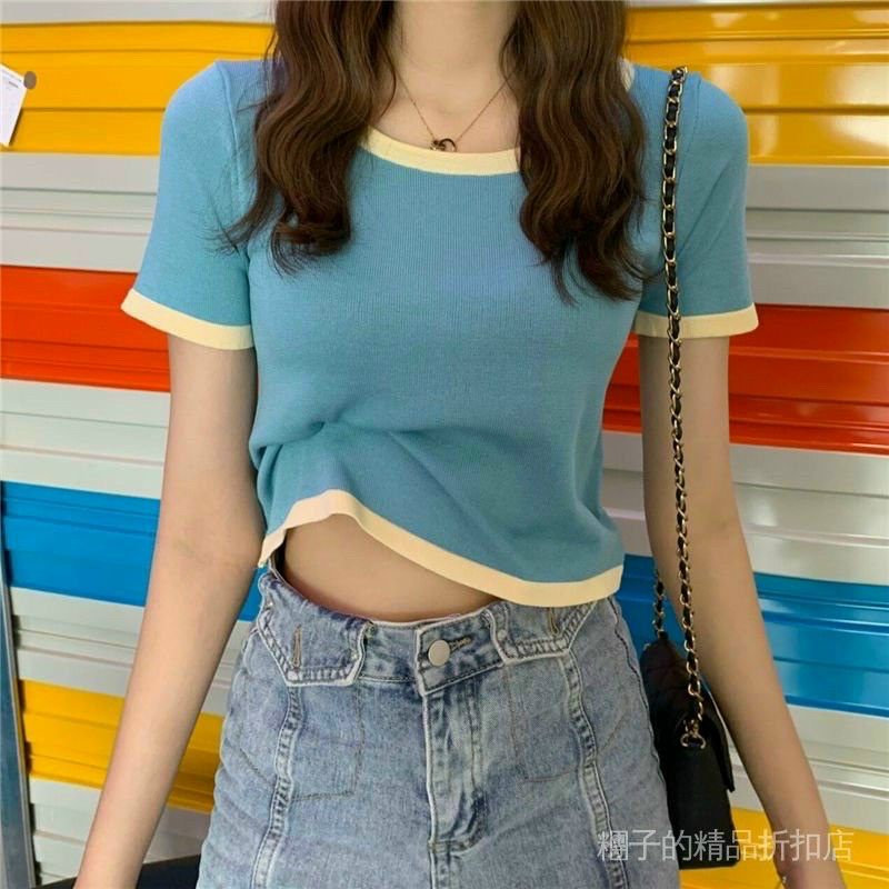 Áo thun body phôm CROPTOP phối viền đủ màu (A15&amp;P-C)