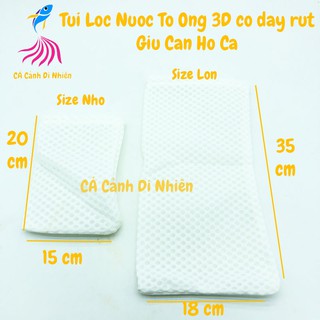 Túi lọc nước TỔ ONG 3D giữ cặn cho hồ cá cảnh có dây rút