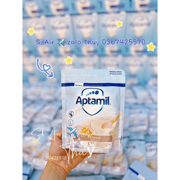Bột ăn dặm hữu cơ Aptamil nội địa Anh cho bé 4m+ vị chuối , ngô , gạo 125g