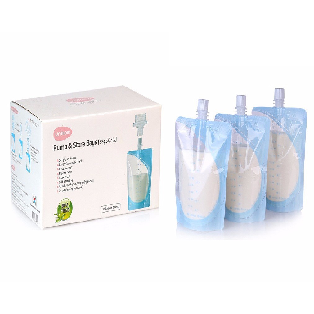 Túi trữ sữa mẹ sữa trực tiếp từ máy hút sữa Unimom ( Loại 50 túi/hộp) UM870299