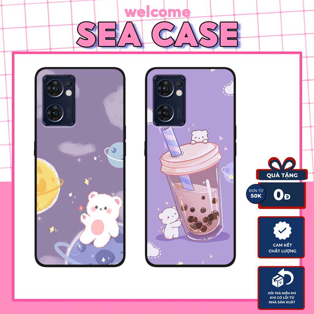 Ốp lưng OPPO RENO 7 5G hình gấu đáng yêu,dễ thương – ốp nhựa chống trầy,chống va đập