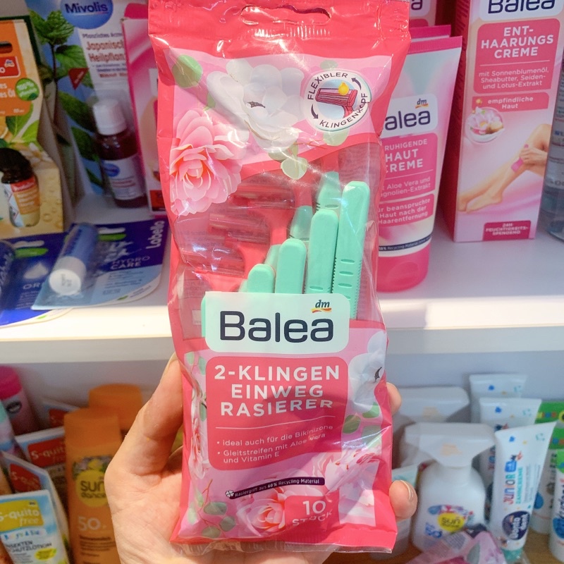 Dao cạo lông Balea - Gói 3 lưỡi 8 chiếc,Gói 2 lưỡi 10 chiếc - Hàng nội địa Đức