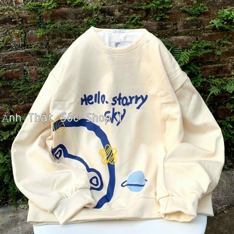Áo Sweater Unisex Tay Phồng Màu Kem Harry Potter - Hello Starry Sky - Cookie