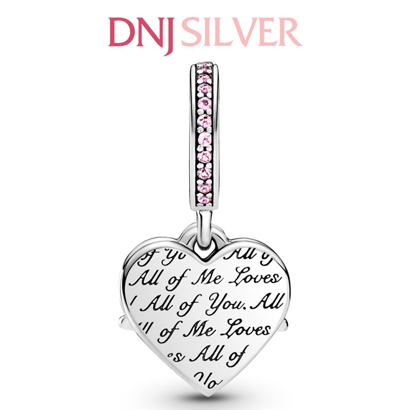 [Hàng cao cấp] Charm bạc 925 cao cấp, hàng chuẩn bạc - Charm Heart &amp; Mum thích hợp để mix vòng tay charm - DN018