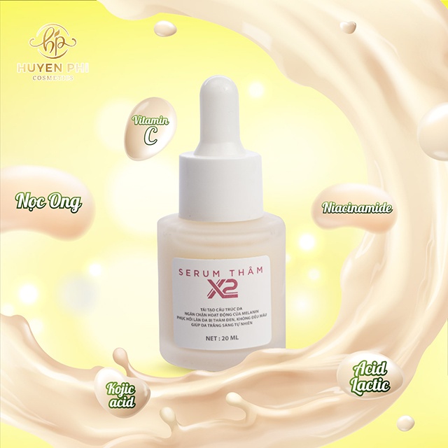 Serum thâm Huyền Phi X2 khử thâm nách thâm bẹn thâm body hiệu quả giúp da trắng sáng tự nhiên 20ml