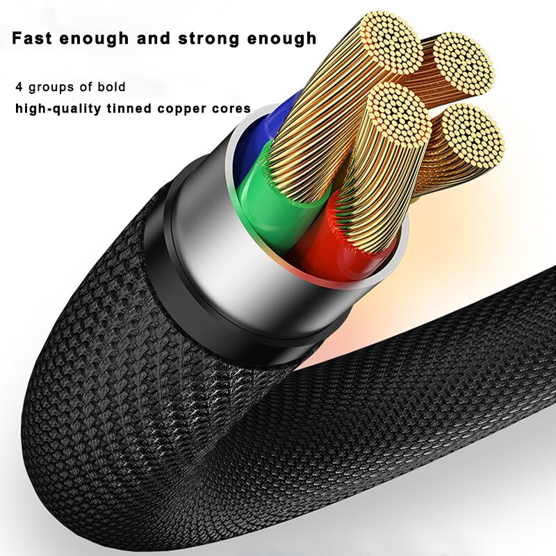 Dây cáp sạc nhanh USB Micro có đèn LED cho Samsung Xiaomi Huawei Oppo