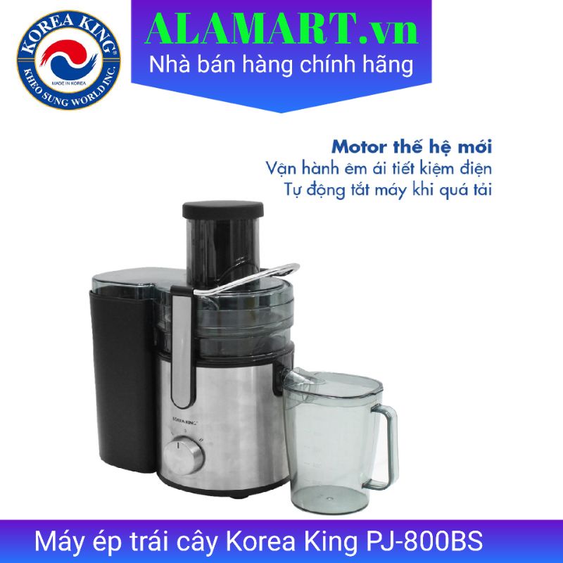 Máy ép trái cây Korea King PJ-800BS 800W, miệng ép lớn 85mm