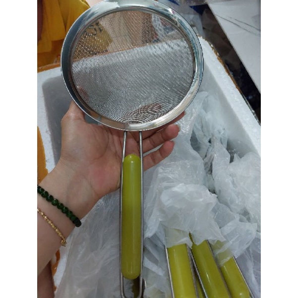Rây cháo, bột inox cán xanh