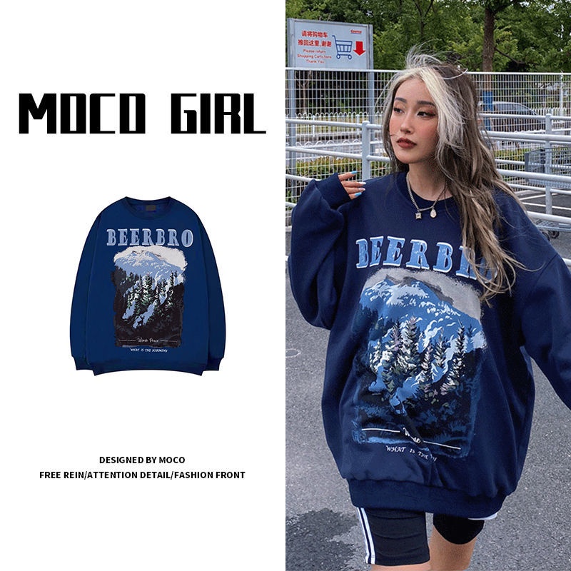 Áo hoodie tay dài dáng rộng phong cách retro Hàn Quốc dễ phối đồ cho nữ | BigBuy360 - bigbuy360.vn