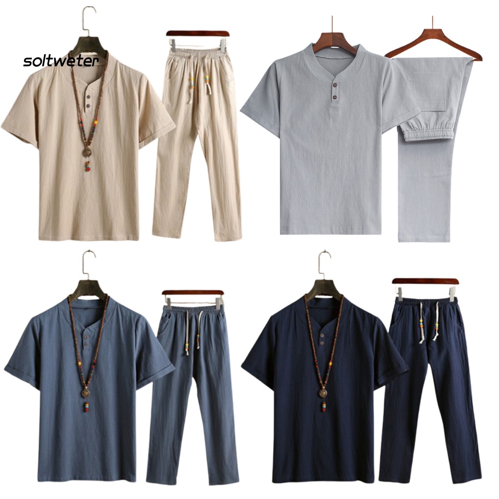 Bộ Trang Phục Lưng Thun Phong Cách Trung Hoa Cho Nam