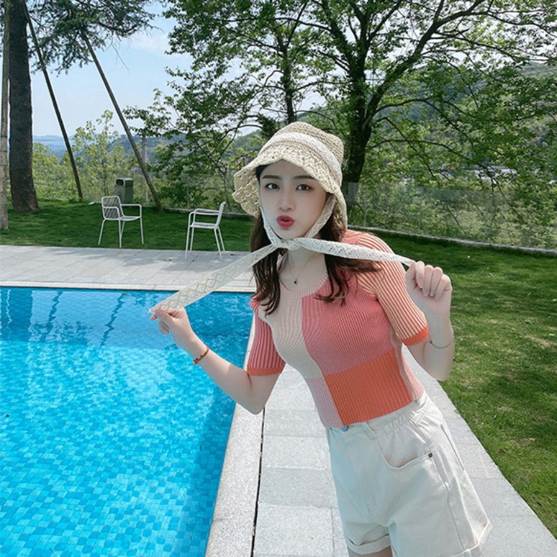 Áo Thun Tay Ngắn Màu Trơn Cho Nữ