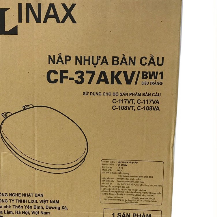 Nắp Bồn Cầu Inax CF37 Chính Hãng- Thay Cầu C117, C108