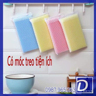 Set 5 miếng giẻ rửa bát, bọc lưới, có móc treo