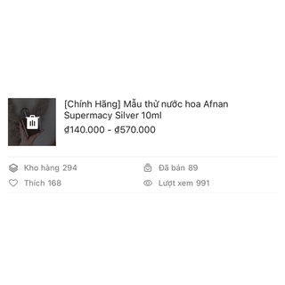 | 𝐕𝐄𝐍𝐓𝐈𝐒𝐇𝐎𝐏.𝟔𝟖 | Nước hoa Afnan Supremacy EDP - 10ml