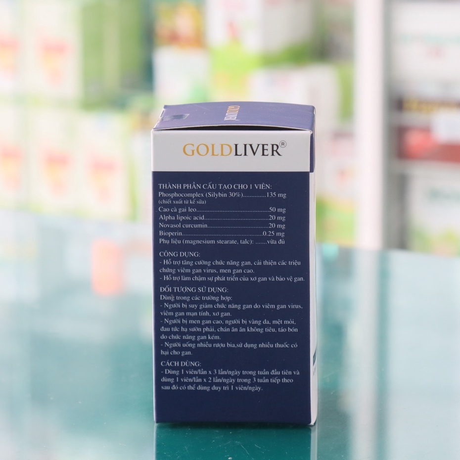 Goldliver – Viên uống hỗ trợ điều trị viêm gan, xơ gan, hỗ trợ làm hạ men gan (Hộp 30 viên)