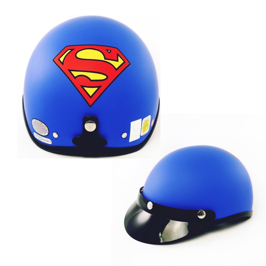 [HÀNG CAO CẤP] Mũ Bảo Hiểm HRA Superman Xanh (Kèm Kính) - Mũ Bảo Hiểm Nửa Đầu Thiết Kế Cao Cấp