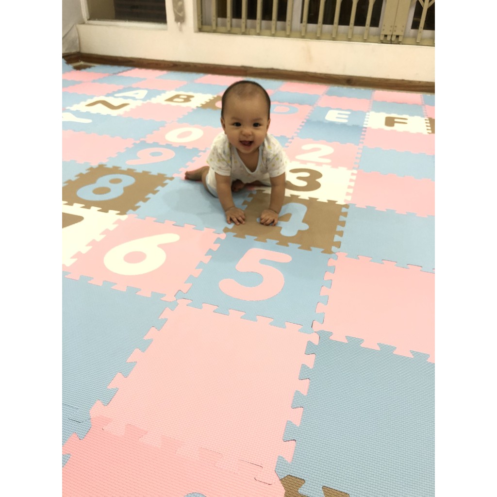 Thảm Xốp Cho Bé Smile Puzzle - Chữ Số +  Đơn Màu  Không Mùi - Tiêu Chuẩn Châu Âu