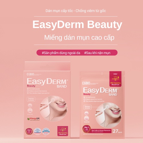 Miếng dán mụn tàng hình Cgbio Easyderm Band Beauty Hàn Quốc - Tặng nhíp gắp