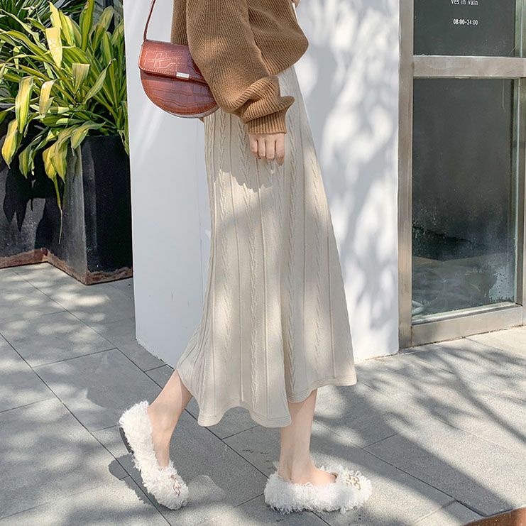 Chân Váy Len Dài Thời Trang Thu Đông Cho Nữ