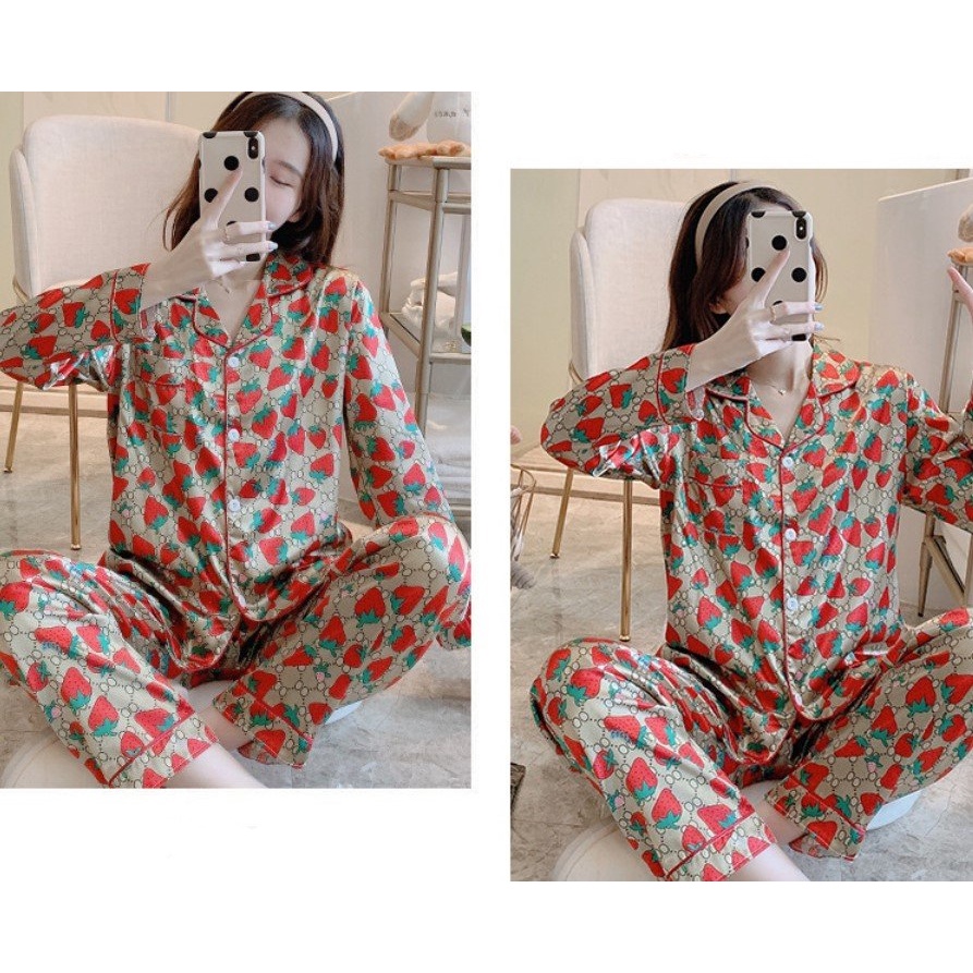 Bộ pyjama lụa [TAY DÀI - QUẦN DÀI] hàng thiết kế có size kèm video ảnh thật | BigBuy360 - bigbuy360.vn