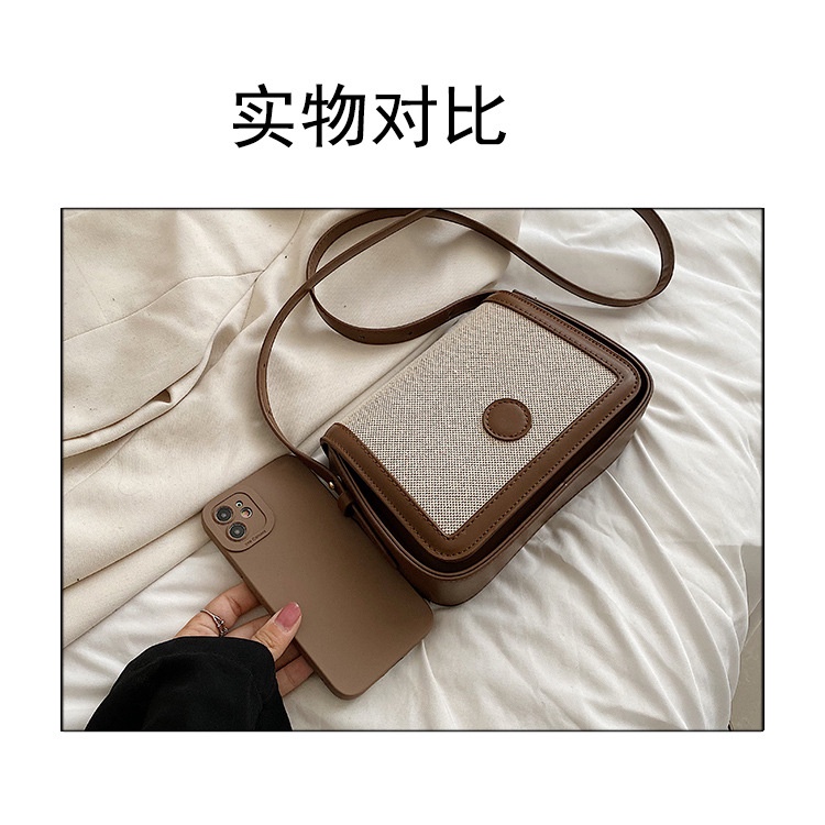 Túi Đeo JASMIN NOIR Chéo Bằng Da PU Và Vải Bạt Hình Yên Ngựa Cho Nữ