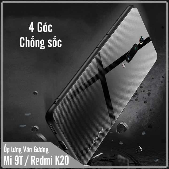 Ốp lưng Xiaomi Mi 9T / Redmi K20 Vân Gương 2 màu, viền nhựa TPU dẻo đen