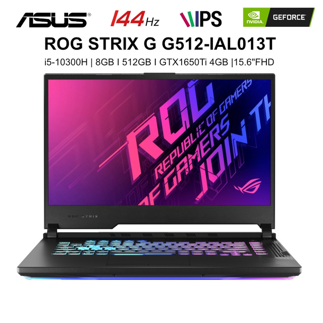 Laptop ASUS G512-IAL013T i5-10300H 8GB 512GB GTX1650Ti 15.6" FHD W10