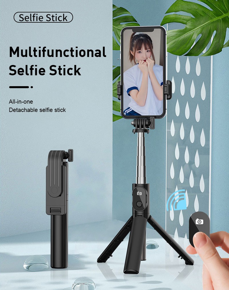 ✩ Wireless selfie Bluetooth stick Bluetooth self shooting remote control tripod handheld camera self timer device 【vrru】