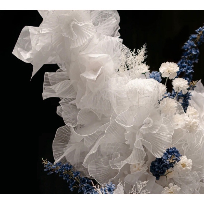 Vải ren bèo vải lưới ba chiều trang trí viền bánh cưới kiểu tròn