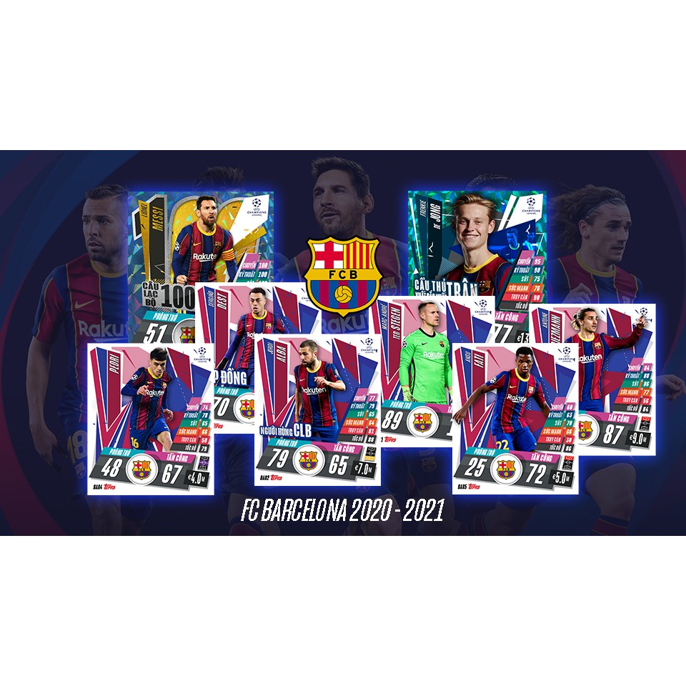 - Set thẻ in Match Attax FC Barcelona phiên bản Poca 2021
