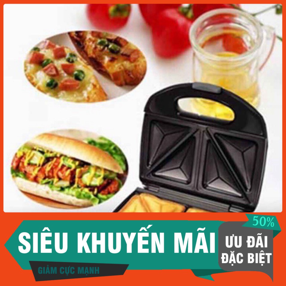 [FREE SHIP] Máy nướng bánh mỳ sandwich Nikai nhanh gọn, tiện lợi (ảnh thật)