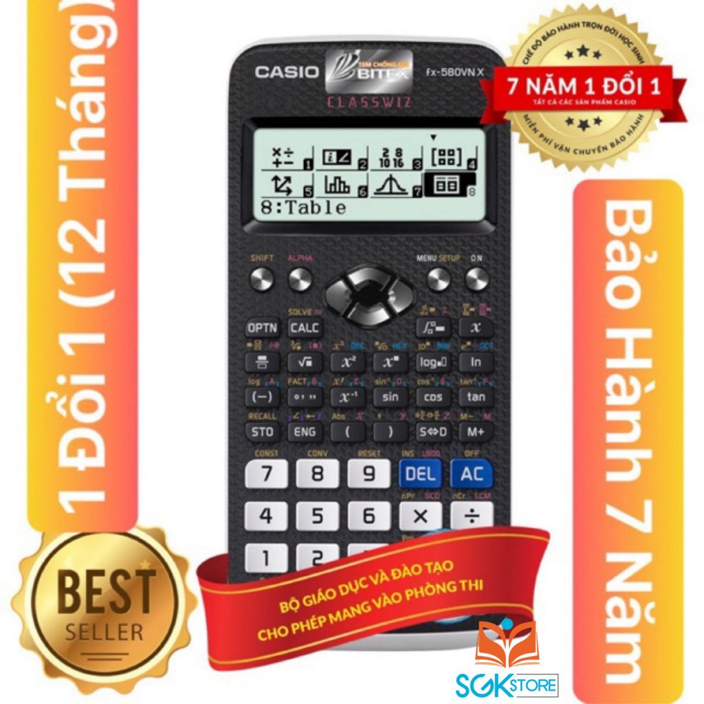 MÁY TÍNH Casio FX 580VNX (Bảo Hành 07Năm 1 đổi 1) Casio 580VN X