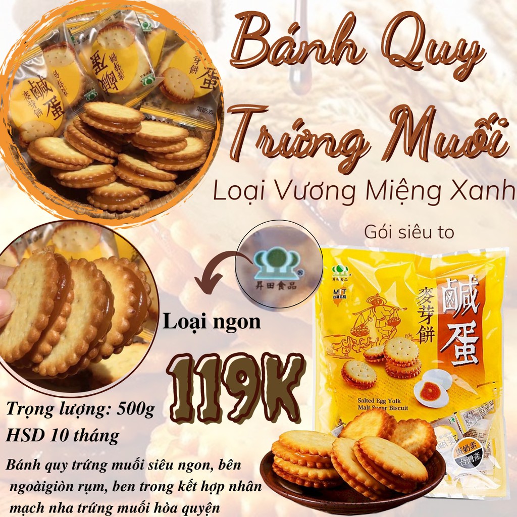 BÁNH QUY TRỨNG MUỐI ĐÀI LOAN loại 500g