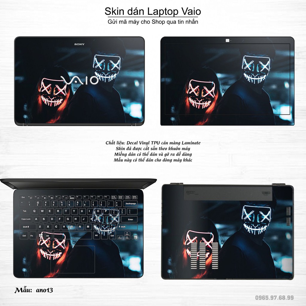 Skin dán Laptop Sony Vaio in hình Anonymous _nhiều mẫu 2 (inbox mã máy cho Shop)