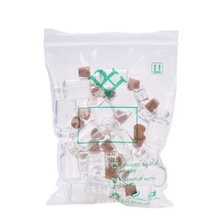 Bộ 20 lọ ước thủy tinh nút gỗ.
