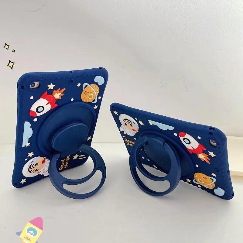 Bao Da Máy Tính Bảng Xoay 360 Độ Cho iPad 10.2-inch 9 / 8 / 7 10th Mini Air 1 2 3 Air 4 5 iPad Pro 2020 Mini 6°- Ốp Điện Thoại Silicon Hình Phi Hành Gia Hoạt Hình Có Giá Đỡ Xoay Được Cho Tay Cầm