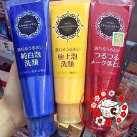 Sữa rửa mặt Shiseido Aqualabel 3 màu Xanh/ Vàng/ Đỏ Nhật bản