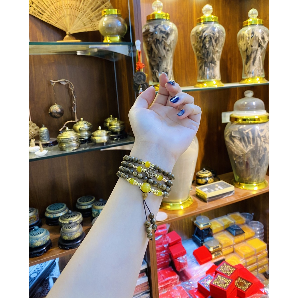 Vòng tay Trầm Hương 96 hạt - Vòng tay nam nữ thời trang - Trầm Hương thiên nhiên 100%