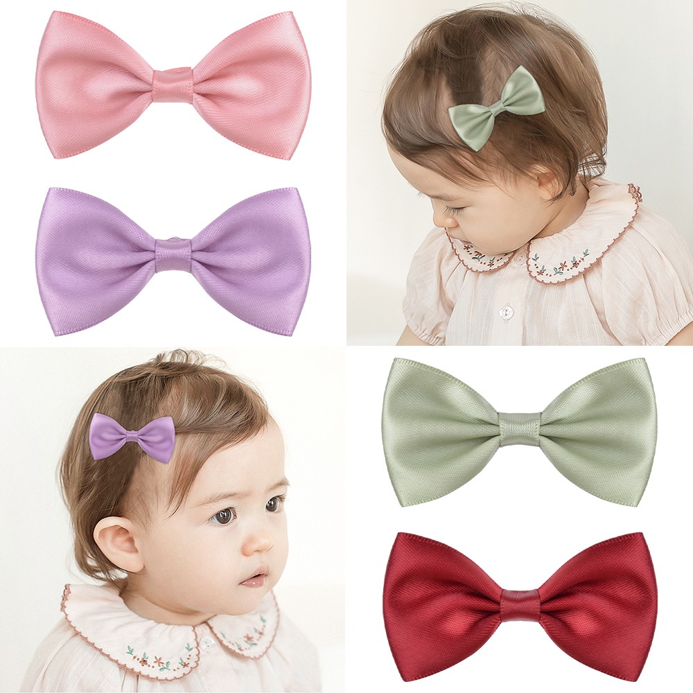 Kẹp tóc nơ KIDSBOWS bằng lụa satin mềm thời trang xinh xắn cho bé gái