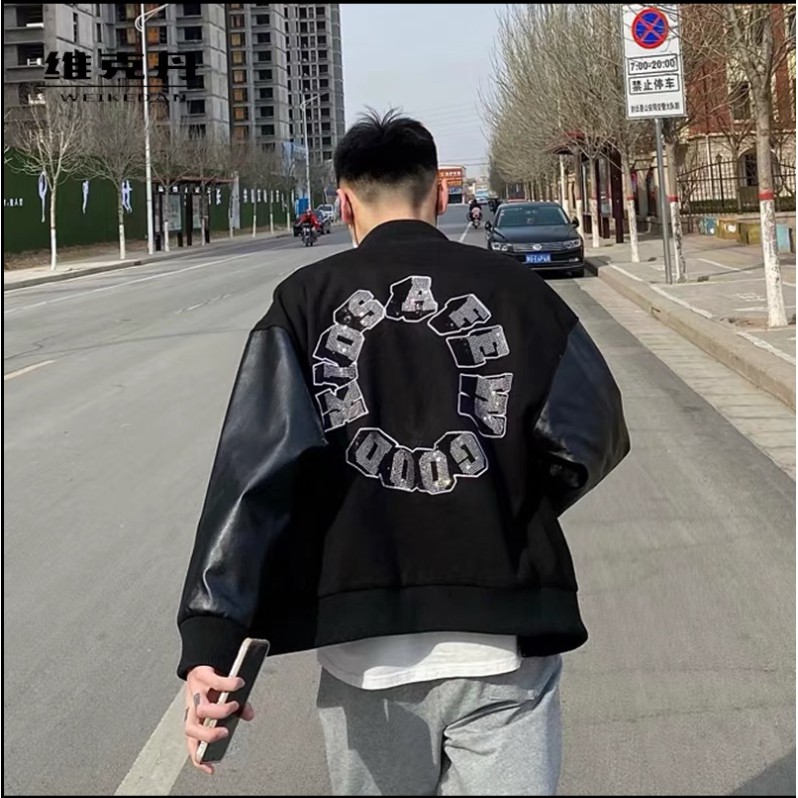 Áo Bomber Phối Chữ Lưng Fom Thụng Nam Nữ Bomber Nỉ Phối Da Hotrend Chất Lừ - Unisex Nam Nữ (Ảnh Thật/Có sẵn)