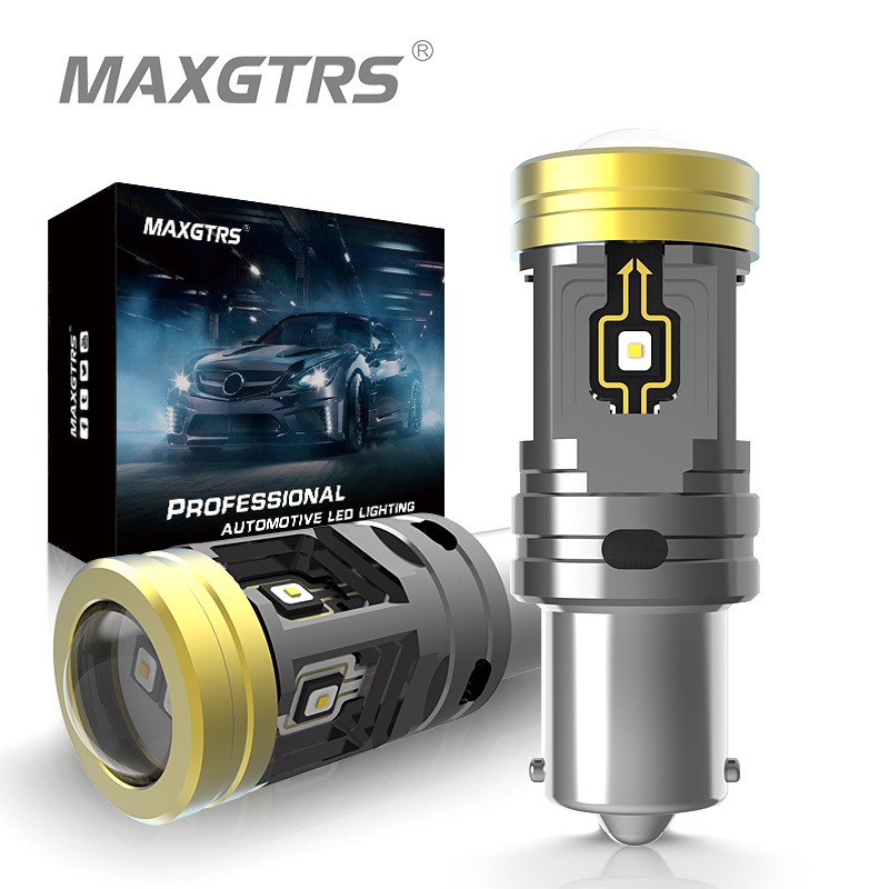 Set 2 đèn led MAXGTRS canbus T20 W21W 7440 1156 BA15S siêu sáng 3838 chuyên dụng cho Lada Kalina Granta DRL