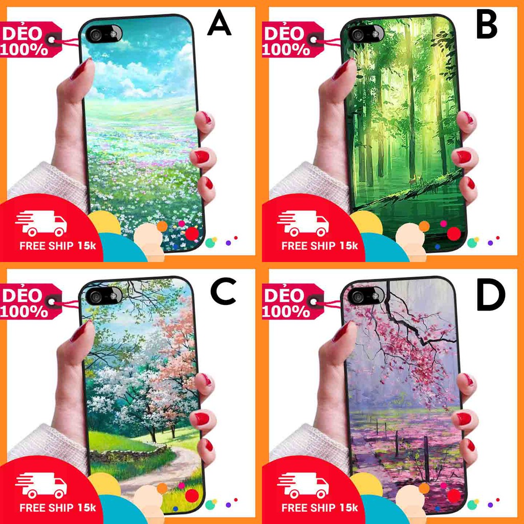 ỐP LƯNG DẺO IPHONE 5 ĐỦ DÒNG PHONG CẢNH SINH THÁI NÊN THƠ PHỦ BÓNG NHƯ GƯƠNG
