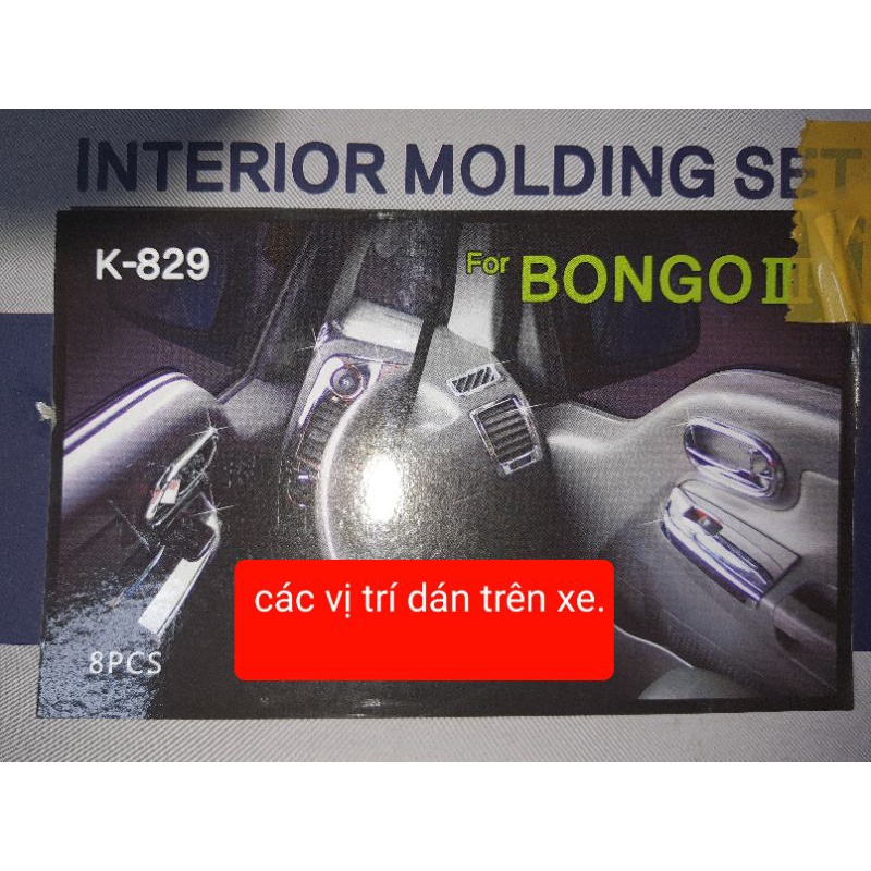 bộ ốp nội thất trong xe k200,k250, bongo3 8 chi tiết korea KD