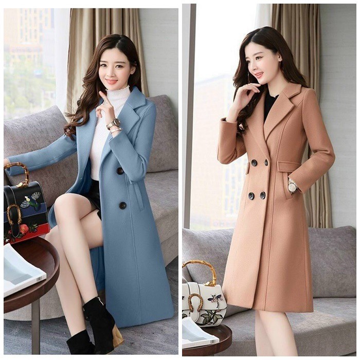HÀNG QC - ÁO KHOÁC DẠ CỔ VEST DÁNG XÒE DÀI SANG TRỌNG - LS312