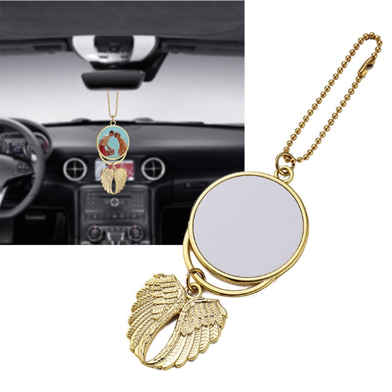 SEL Sublimation Blanks Double-sided Printing Angel Wing Car Hanger Pendant Ornament