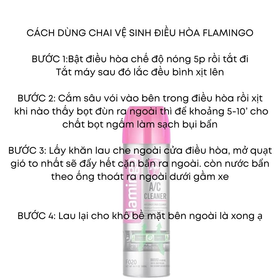 Bình xịt vệ sinh điều hòa Ô tô điều hòa gia đình thương hiệu Flamingo khử mùi diệt khuẩn hiệu quả