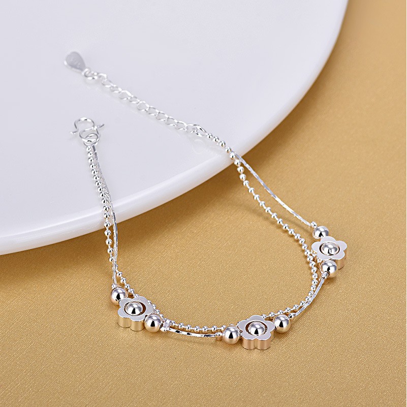 Bộ lắc chân lắc tay thời trang nữ, bạc S925 - LTC7