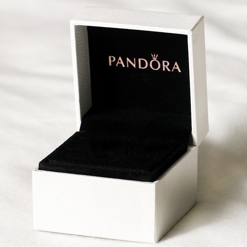 Nhẫn Đính Hôn Kim Cương Hình Trái Tim Vàng Trắng Sang Trọng Cho Nữ-Hộp Trang Sức Pandora