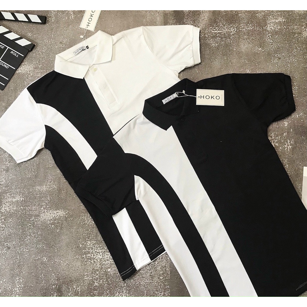 Áo thun nam cổ trụ vải cotton co giãn phối màu tinh tế, độc đáo chuẩn from style sang trọng SOHEO STORE